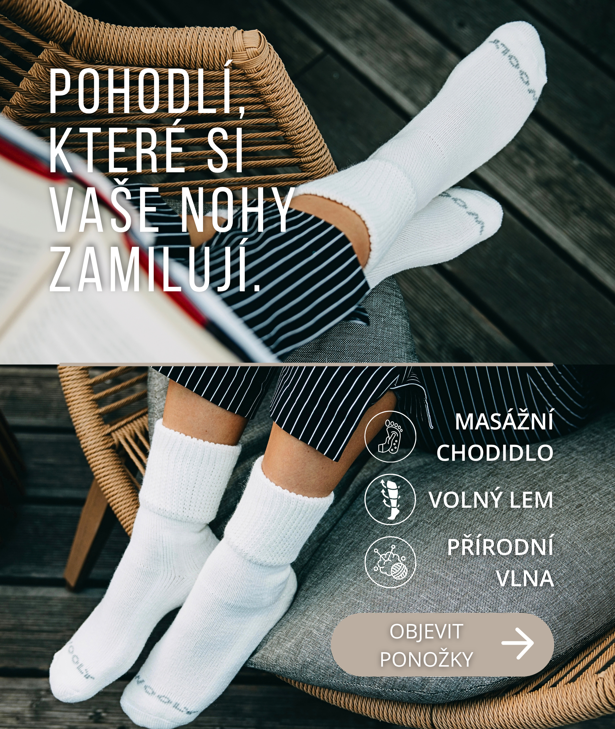 Merino ponožky z české výroby pro podzim a zimu